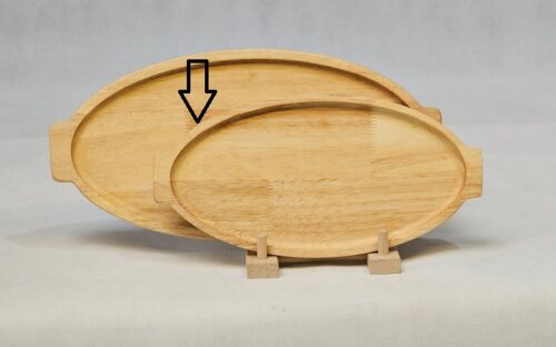 NICE WOOD نایس وود  چوب  بشقاب بیضی کشیده دسته دار سایز 3-کد 258- 9663