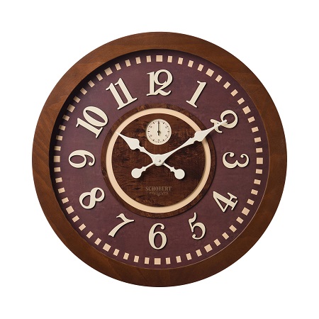 SCHOBERT شوبرت ساعت دیواری  گرد  قهوه ای قطر60 S-6104