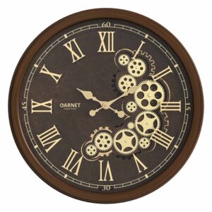 SCHOBERT شوبرت گارنت ساعت دیواری چرخ دنده قهوه ای قطر 60- 5258B