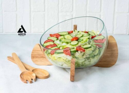ARCO ارکو  سالاد خوری پایه چوبی گرد پاتیرا ساده 4312