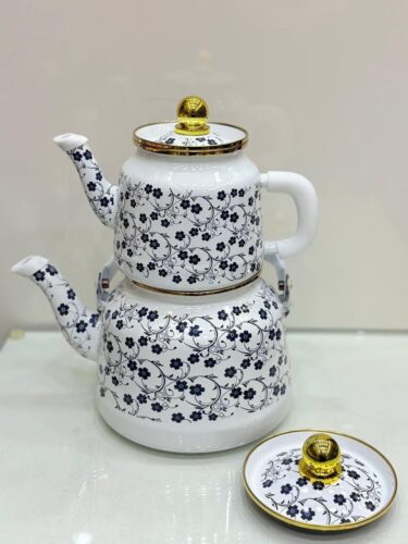 LORENZO لورنزو  کتری قوری لعابی طرح دار  14530