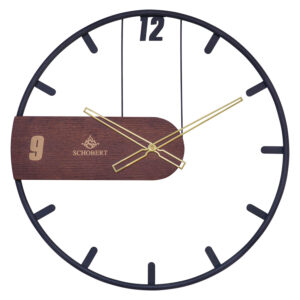 SCHOBERT شوبرت ساعت دیواری گرد فلزی مشکی قطر 60  B-5374