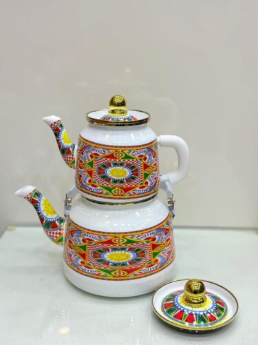 LORENZO لورنزو  کتری قوری لعابی طرح دار  14530