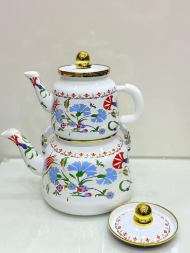 LORENZO لورنزو  کتری قوری لعابی طرح دار  14530