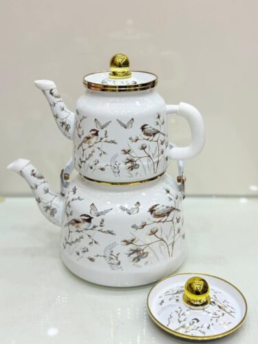 LORENZO لورنزو  کتری قوری لعابی طرح دار  14530