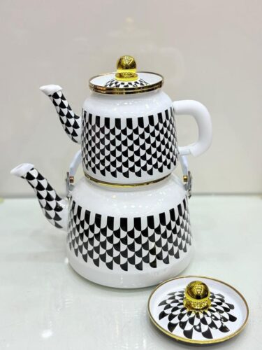 LORENZO لورنزو  کتری قوری لعابی طرح دار  14530