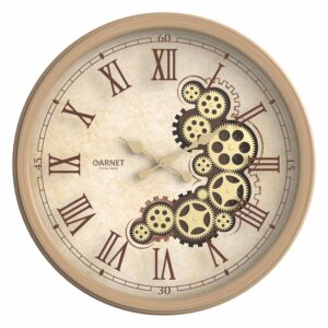 SCHOBERT شوبرت گارنت ساعت دیواری چرخ دنده بژ قطر 60- 5258A-BEIGE