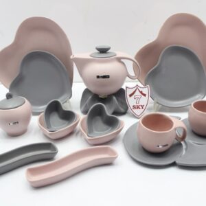 MARKET مارکت ایسرام  صبحانه خوری 19 پارچه ریتا مات طوسی کالباسی 4025 4690