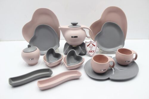 MARKET مارکت ایسرام  صبحانه خوری 19 پارچه ریتا مات طوسی کالباسی 4025 4690