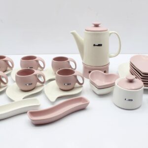 MARKET مارکت ایسرام  صبحانه خوری 28 پارچه پیزا مدل لاو سفید کالباسی 14383