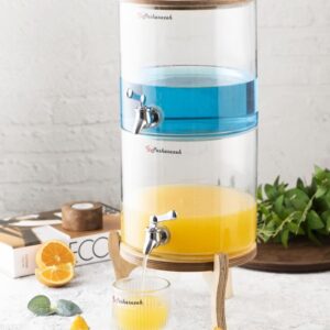 پاشاسازه  کلمن 2 طبقه پایه چوبی شیشه ساده  430012C