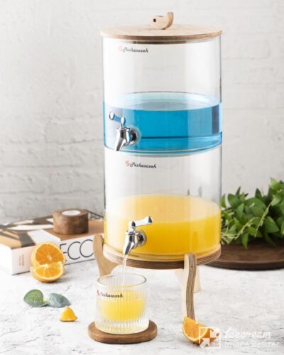 پاشاسازه  کلمن 2 طبقه پایه چوبی شیشه ساده  430012C