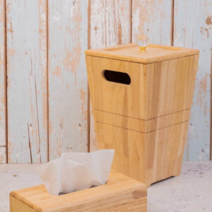 SKY اسکای  سطل و دستمال چوبی درب دار  6610-6608