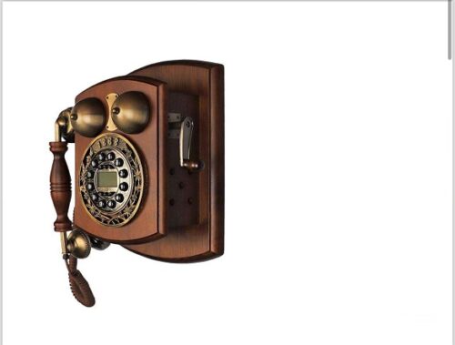 والتر تلفن  دیواری چوبی قهوه ای  T1868