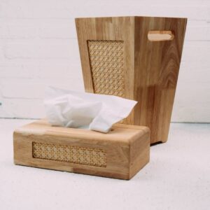 SKY اسکای سطل و دستمال چوبی حصیری 3305-3301