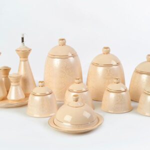 اریا پاسماوری 14 پارچه مدل مخروطی طرح دار کرم M- 14646