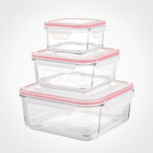 لیمون ظرف شیشه ای 6 پارچه مربع الوان  204835