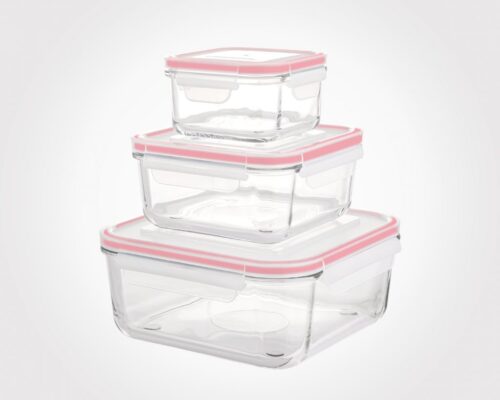 لیمون ظرف شیشه ای 6 پارچه مربع الوان  204835