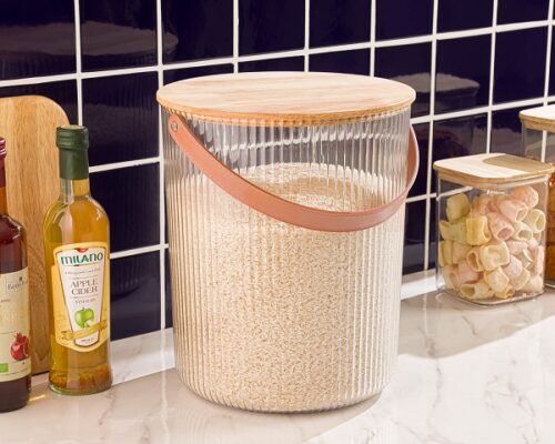 لیمون سطل برنج شیار دار 12 لیتری درب چوبی 245559