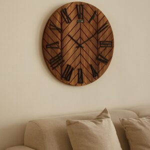 TOLIKA تولیکا ساعت  دیواری چوبی قطر 60 سانت گرد  T6378