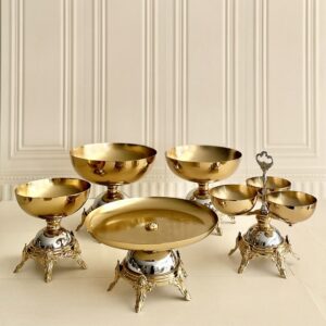 فورس  ست پذیرایی5 تیکه فلزی مدل ماندانا طلایی S 29 14670