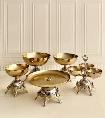 فورس  ست پذیرایی5 تیکه فلزی مدل ماندانا طلایی S 29 14670