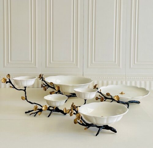 فورس  ست پذیرایی چینی گل برنجی 4 تیکه 12972