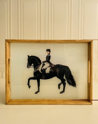 سینی چوب شیشه مستطیل  هرمس بزرگ 14685