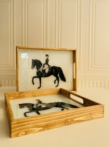 سینی چوب شیشه مربع  هرمس  14687