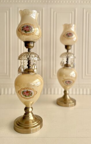 MGM ام جی ام شمعدان جفتی حباب گلدار مدل کاسیاس 12823