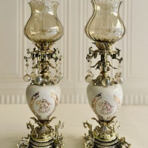 تابان الیاژ شمعدان سلطنتی  چینی فرشته جفتی سفید  7373