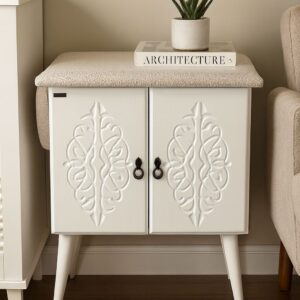 PARDISپردیس  میز اتو و چرخ خیاطی 2 درب وکیوم گل برجسته کد107- 14790