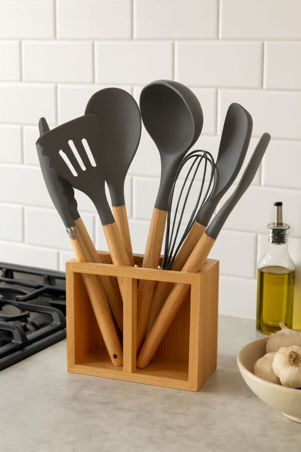 EMBICO ام بی کو  ست کفگیر ملاقه چوب شیشه 2 خانه 14785