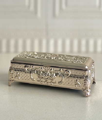 SELINA سلینا  جا کاردی مستطیل هندی نقره ای 2721