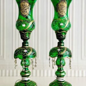 MGM ام جی ام شمعدان جفتی لاله عباسی مذهبی  سبز سایز 65 سانت  13381