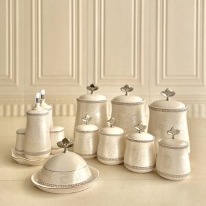 اریا پاسماوری 14 پارچه مدل روشا طرح دار سفیدکد 504- 14644