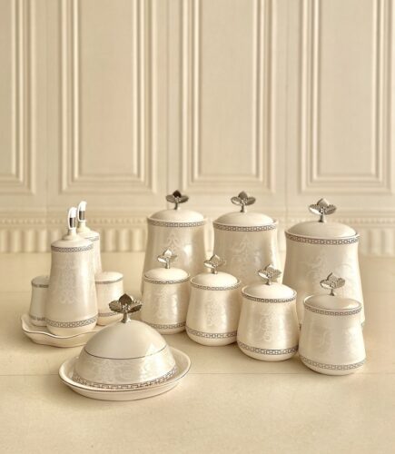 اریا پاسماوری 14 پارچه مدل روشا طرح دار سفیدکد 504- 14644