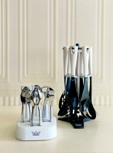 PERANS پرنس  ست کفگیر ملاقه و ابزار سفید نقره ای1481- 14827