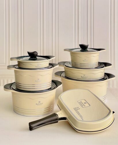 ROCK LAND  راکلند سرویس قابلمه 14 پارچه طرح مونیخ کرم 3738- 14817