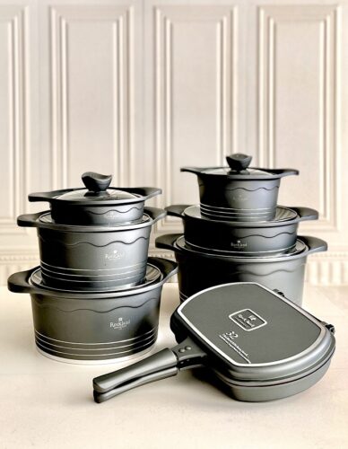 ROCK LAND  راکلند سرویس قابلمه 14 پارچه طرح مونیخ خاکستری3289  12894