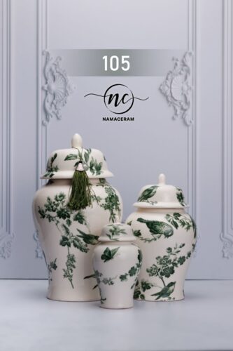 جینجر جار گل دار 3 سایزی 14278