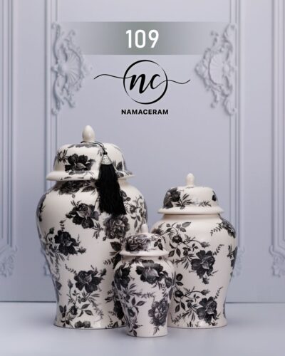 جینجر جار گل دار 3 سایزی 14278