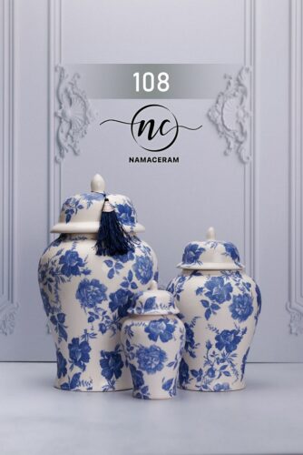 جینجر جار گل دار 3 سایزی 14278