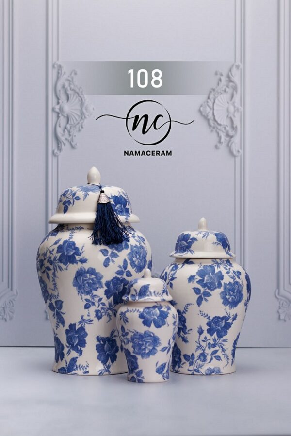 جینجر جار گل دار 3 سایزی 14278