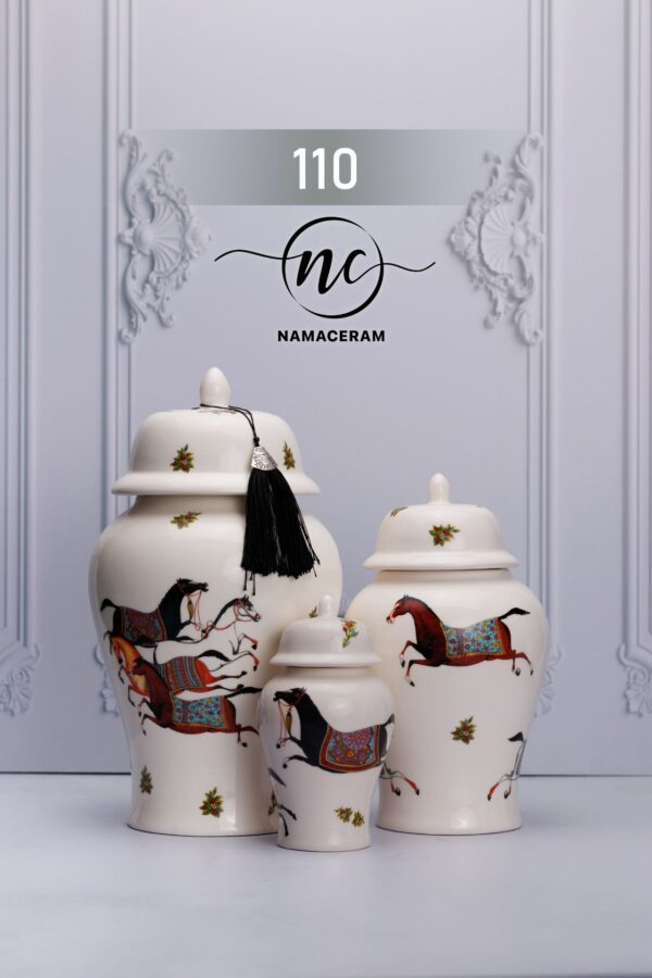 جینجر جار گل دار 3 سایزی 14278