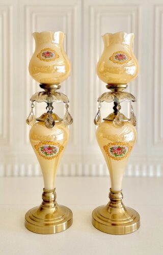 MGM ام جی ام  شمعدان جفتی حباب گلدار کاسیاس مدل  قطره 14860