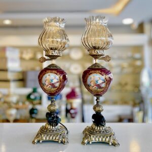 چراغ جفتی طرح فرانسوی ستون صفر قرمز 14664