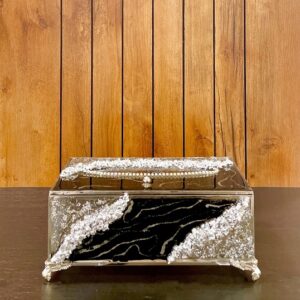 هلیا اکبری جا دستمال مستطیل رزین گل بابونه 14591