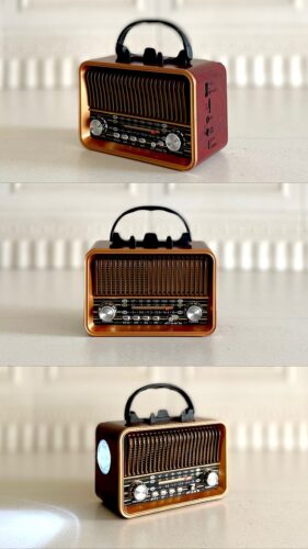 رادیو رومیزی قهوه ای چراغ قوه دار 158-- 14905