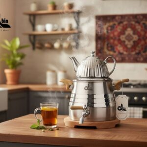 ALTIN التین  کتری قوری هرمی دسته باکالیت طرح چوب کد 923- 14928